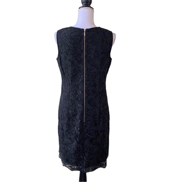 KARL LAGERFELD PARIS BLACK EMBROIDERED COCKTAIL DRESS - Picture 4 of 16